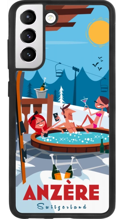 Samsung Galaxy S21 FE 5G Case Hülle - Silikon schwarz Anzère Mountain Jacuzzi