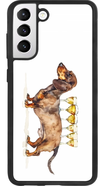 Samsung Galaxy S21 FE 5G Case Hülle - Silikon schwarz Wine Teckel