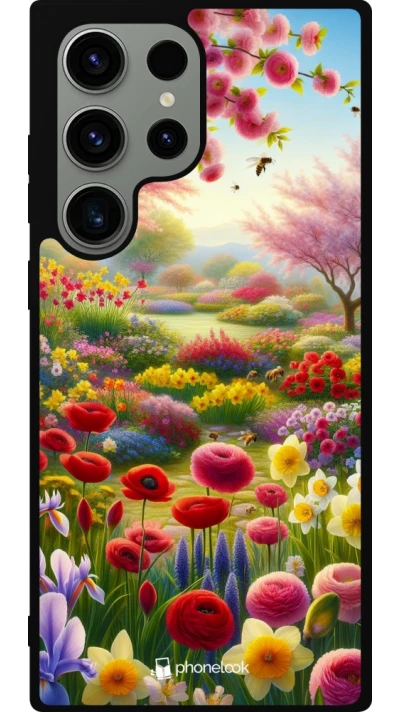 Samsung Galaxy S23 Ultra Case Hülle - Silikon schwarz Frühling 25 Strauß Frühling