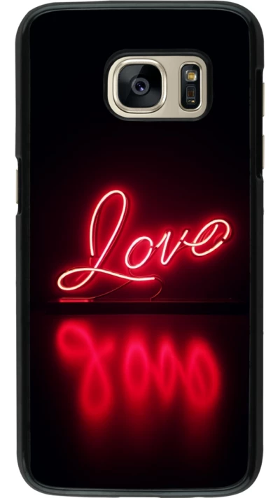Samsung Galaxy S7 Case Hülle - Valentine 2025 Neon Liebe