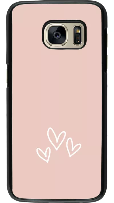 Samsung Galaxy S7 Case Hülle - Valentine 2023 three minimalist hearts