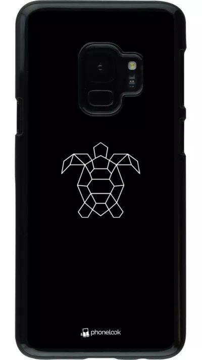 Hülle Samsung Galaxy S9 - Turtles lines on black
