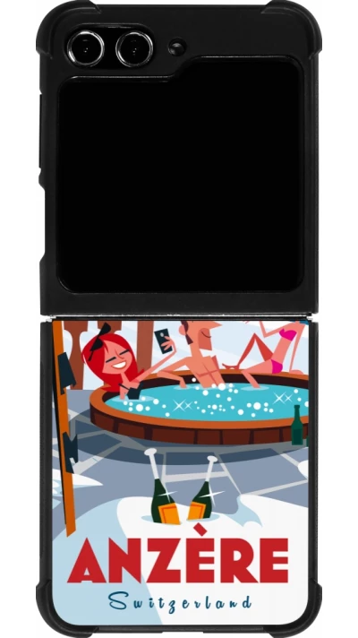 Samsung Galaxy Z Flip5 Case Hülle - Silikon schwarz Anzère Mountain Jacuzzi