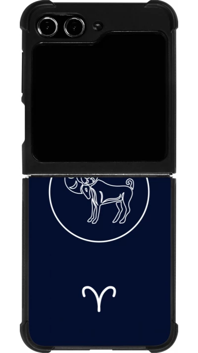Samsung Galaxy Z Flip5 Case Hülle - Silikon schwarz Astrologie Widder
