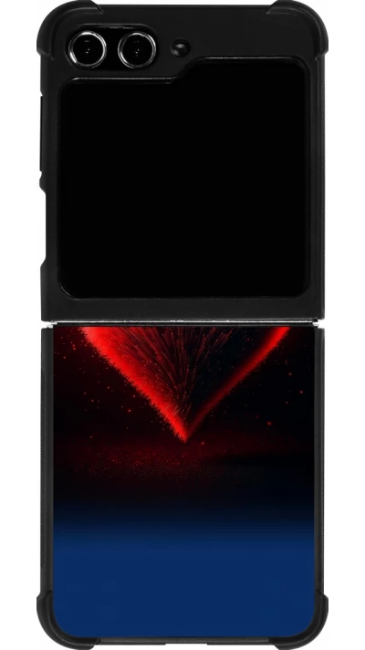 Samsung Galaxy Z Flip5 Case Hülle - Silikon schwarz Valentin 2025 rotes Herz