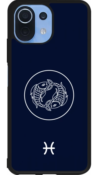 Coque Xiaomi Mi 11 Lite 5G - Silicone rigide noir Astrologie Poissons