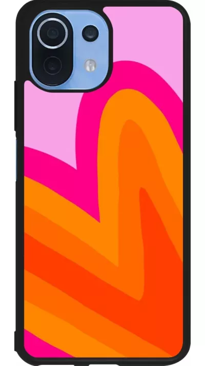 Coque Xiaomi Mi 11 Lite 5G - Silicone rigide noir Valentine 2024 heart gradient