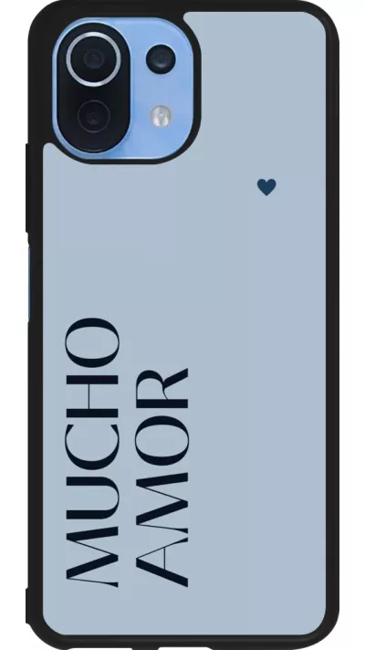 Coque Xiaomi Mi 11 Lite 5G - Silicone rigide noir Valentine 2024 mucho amor azul