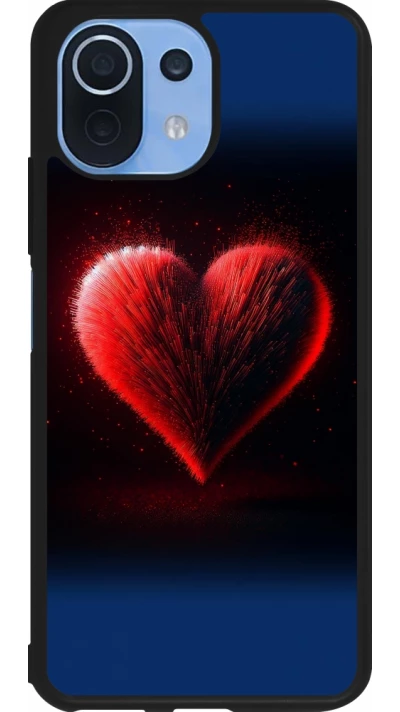 Coque Xiaomi Mi 11 Lite 5G - Silicone rigide noir Valentine 2025 coeur rouge