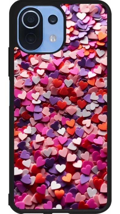 Coque Xiaomi Mi 11 Lite 5G - Silicone rigide noir Valentine 2025 Confetti