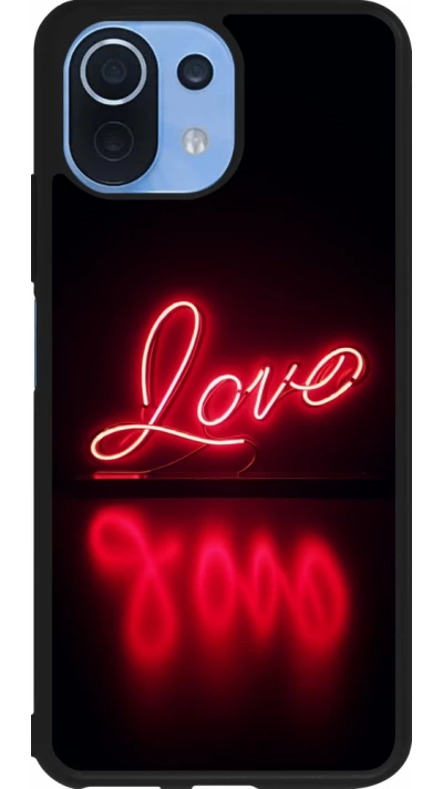Coque Xiaomi Mi 11 Lite 5G - Silicone rigide noir Valentine 2025 Neon Love