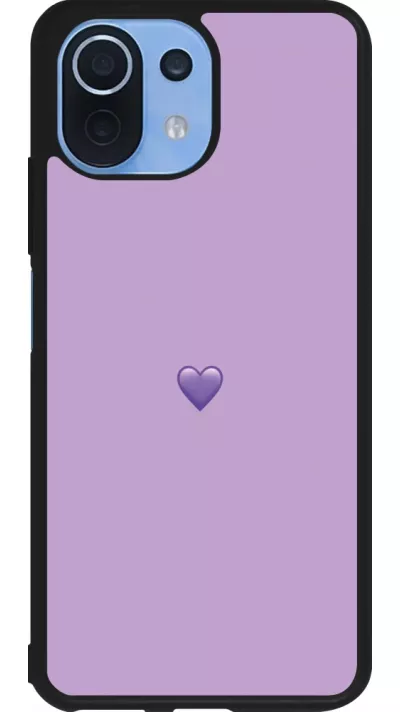 Coque Xiaomi Mi 11 Lite 5G - Silicone rigide noir Valentine 2023 purpule single heart