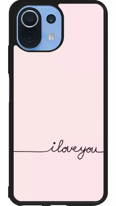 Coque Xiaomi Mi 11 Lite 5G - Silicone rigide noir Valentine 2023 i love you writing