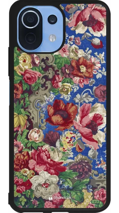 Coque Xiaomi Mi 11 Lite 5G - Silicone rigide noir Vintage Art Flowers