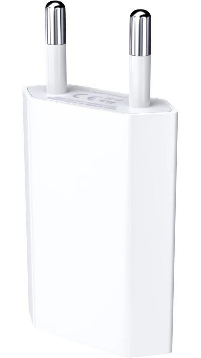 Wand Adapter mit USB 5W Anschluss - Schweizer Netz-Stecker - Weiss