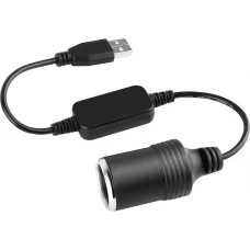 Adaptateur USB-A vers allume-cigare 12V universel pour accessoire automobile - Noir