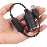Adaptateur USB-A vers allume-cigare 12V universel pour accessoire automobile - Noir