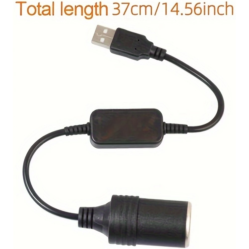 Adaptateur USB-A vers allume-cigare 12V universel pour accessoire automobile - Noir