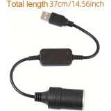 Adaptateur USB-A vers allume-cigare 12V universel pour accessoire automobile - Noir
