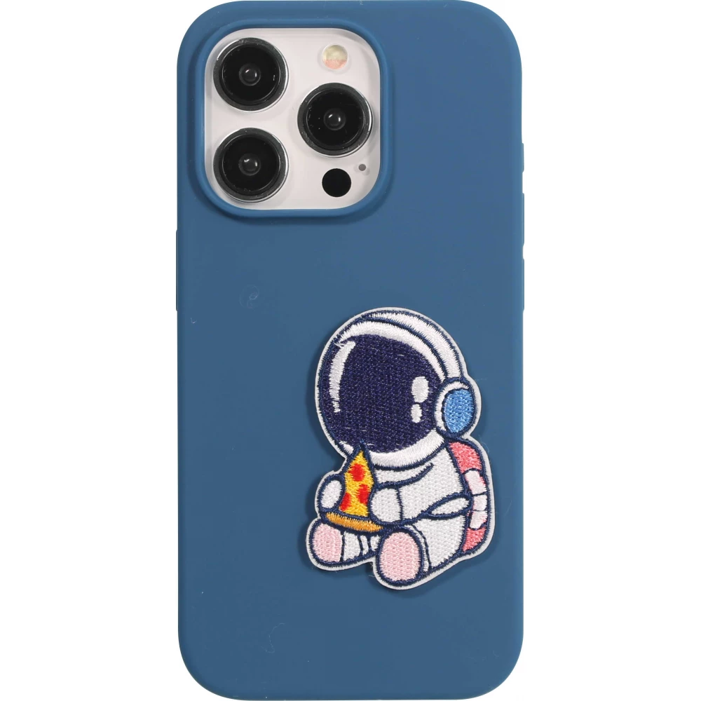 Autocollant sticker pour téléphone/tablette/ordinateur brodé en 3D - Astronaut with pizza
