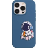 Autocollant sticker pour téléphone/tablette/ordinateur brodé en 3D - Astronaut with pizza