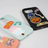 Autocollant sticker pour téléphone/tablette/ordinateur brodé en 3D - Astronaut with pizza