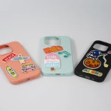 Autocollant sticker pour téléphone/tablette/ordinateur brodé en 3D - Astronaut with pizza