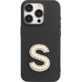 Autocollant sticker pour téléphone/tablette/ordinateur brodé en 3D pearls blanc - Lettre S