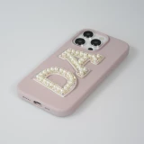 Autocollant sticker pour téléphone/tablette/ordinateur brodé en 3D pearls blanc - Lettre S