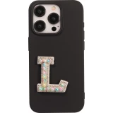 Autocollant sticker pour téléphone/tablette/ordinateur brodé en 3D pearls multi color - Lettre L