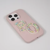 Autocollant sticker pour téléphone/tablette/ordinateur brodé en 3D pearls multi color - Lettre L