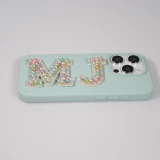 Autocollant sticker pour téléphone/tablette/ordinateur brodé en 3D pearls multi color - Lettre L