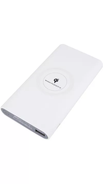 Powerbank fast charge inkl. Wireless charging 10000 mAh - Weiss
