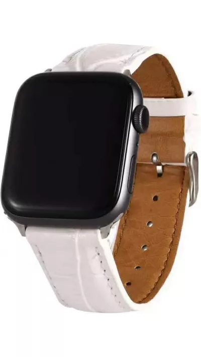 Krokodil armband weiss - Apple Watch 38/40/41/42 mm