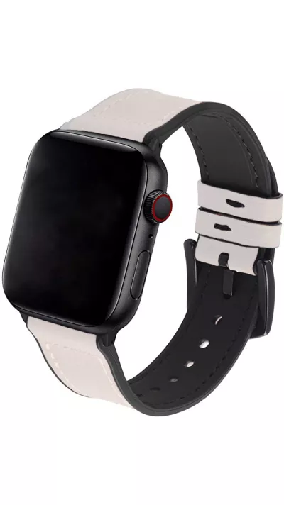 Lederarmband Silikon hellbeige - Apple Watch 38/40/41/42 mm