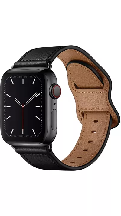 Lederarmband schwarz - Apple Watch 38/40/41/42 mm