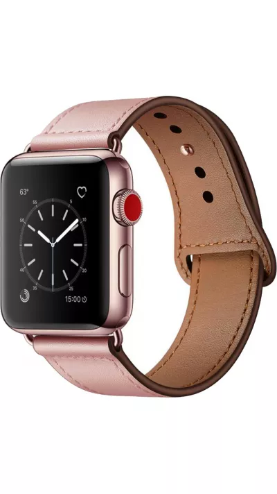 Lederarmband rosa - Apple Watch 38/40/41/42 mm