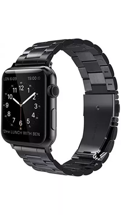 Edelstahl Armband - Zeitlos klassisch und elegant - Schwarz - Apple Watch 38/40/41/42 mm