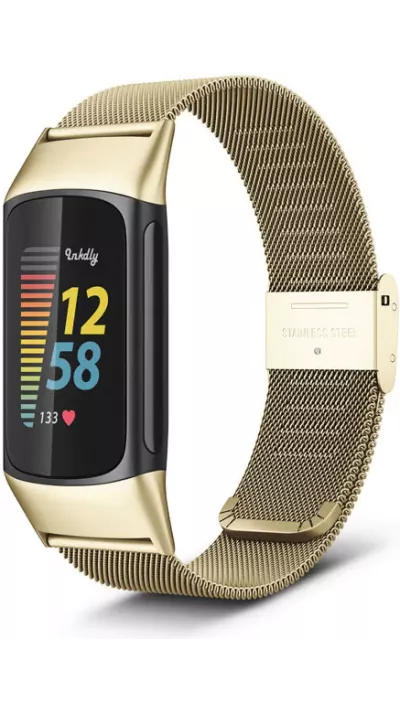 Milanaise-Armband aus Stahl in (Größe S) - Gold - Fitbit Charge 3 / 4
