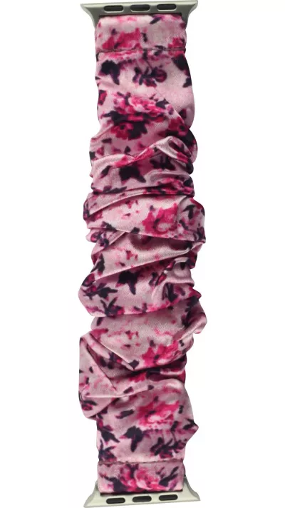 Blumen scrunchies Stoffarmband rosa - Apple Watch 38/40/41/42 mm