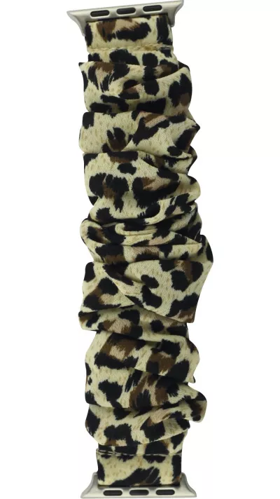 Stoff Ersatz Armband Scrunchie leopard - Apple Watch 38/40/41/42 mm