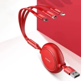 Câble Extensible 3 en 1 Baseus Golden Loop USB - Micro USB / Lightning / USB-C (3.5A) 35cm - 120cm (CAMLT-JH01) - Noir