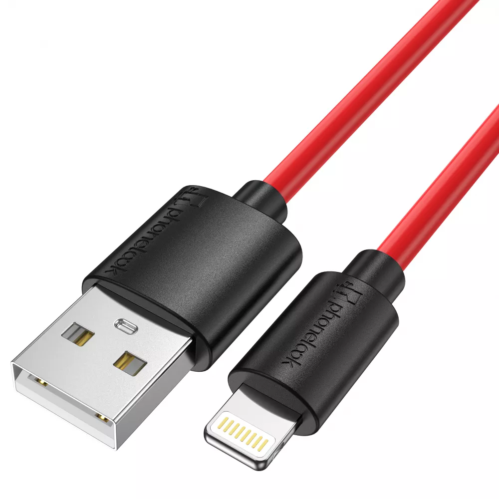 Câble iPhone (1 m) Lightning vers USB-A - PhoneLook noir/rouge