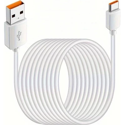 Câble de recharge ultra long USB-A vers USB-C 5 mètres - Blanc