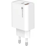 Chargeur rapide 25W USB-A et USB-C - Adaptateur secteur dual - Blanc