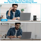 Chargeur rapide multi-port 440W GaN avec indicateurs LED 8 en 1 USB-C/USB-A prise CH/EU - Blanc