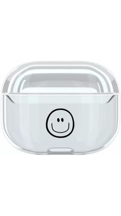 Hülle AirPods Pro - Durchsichtiger Kunststoff Black Smiley