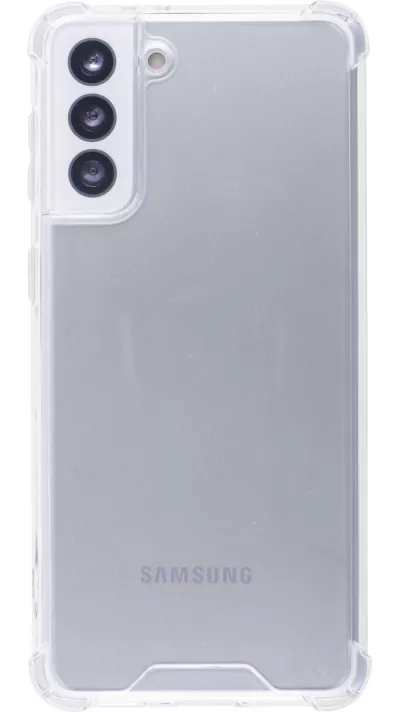 Hülle Samsung Galaxy S21 FE 5G - Bumper Glass TPU Anti-Schock mit Acryl - Transparent