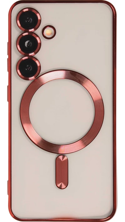 Coque Samsung Galaxy S24 - Electroplate avec MagSafe - Rouge