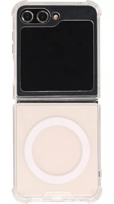 Galaxy Z Flip5 Case Hülle - Gummi transparent Bumper MagSafe kompatibel - Transparent